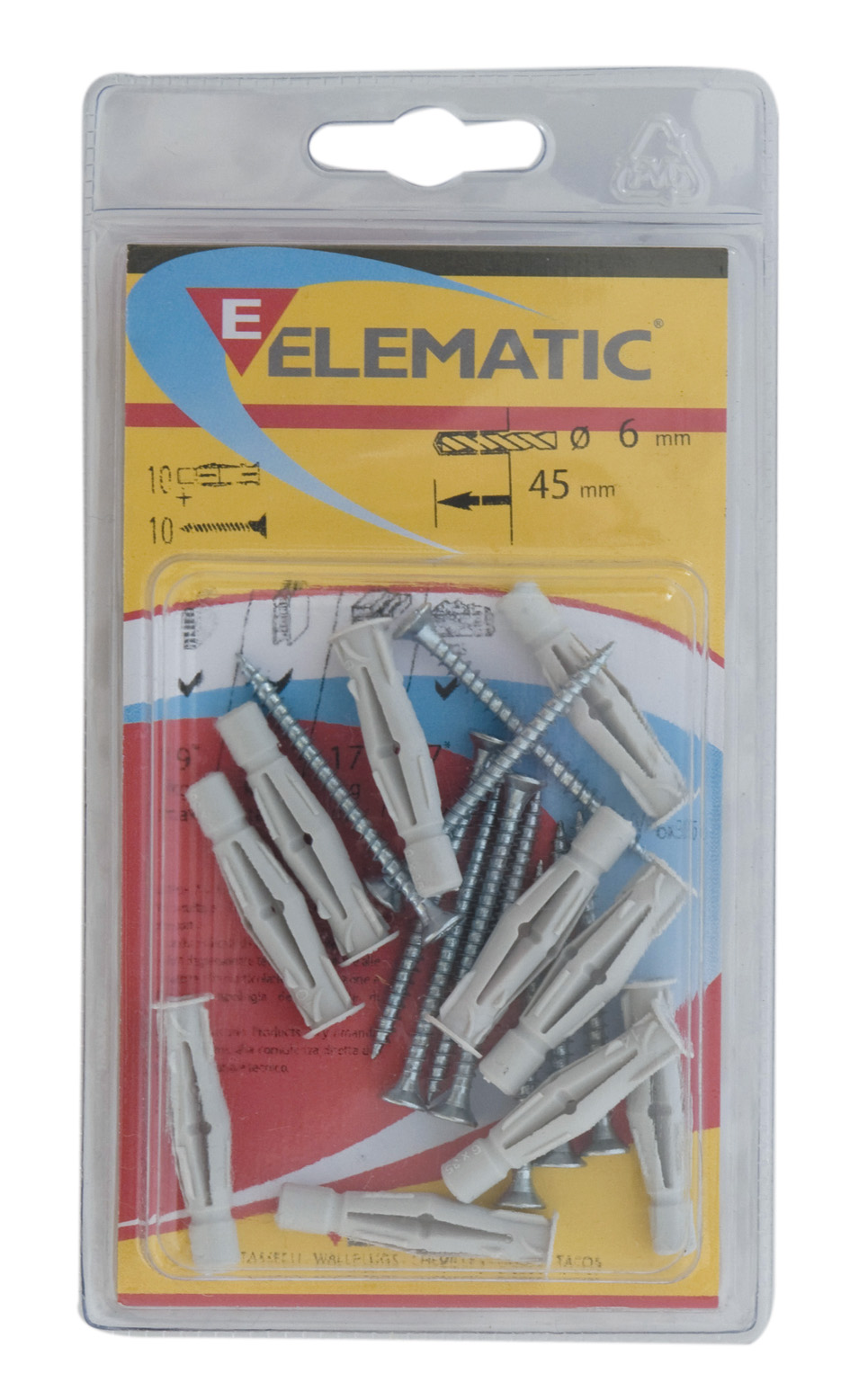 10 CF Di *ELEMATIC BLISTER TASSELLI T4/VA 10X60 (PZ.4)