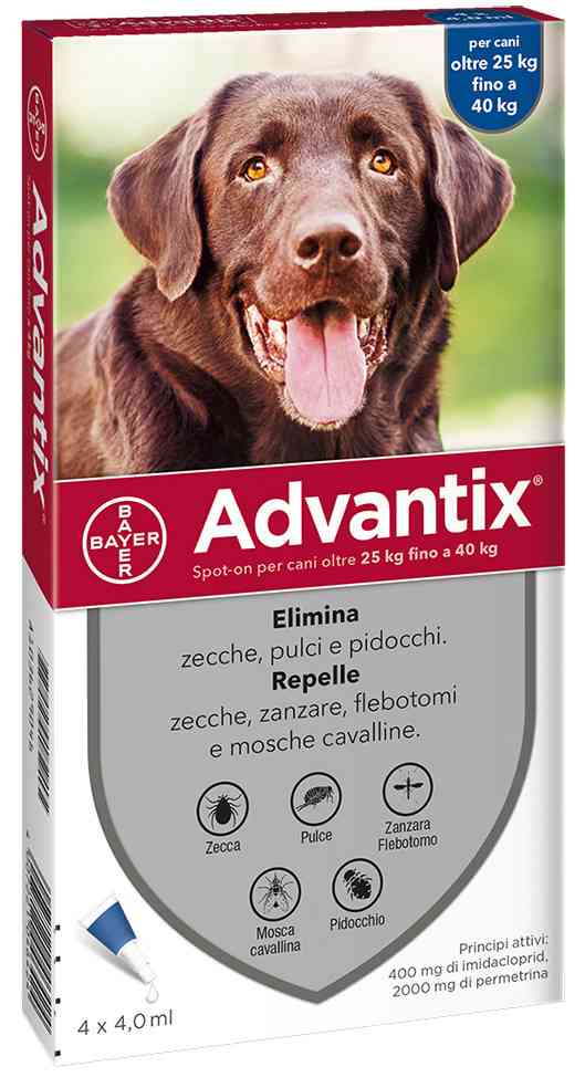 1,0 CF Di BAYER ADVANTIX SPOT ON 4 PIPETTE CANI 25-40 KG