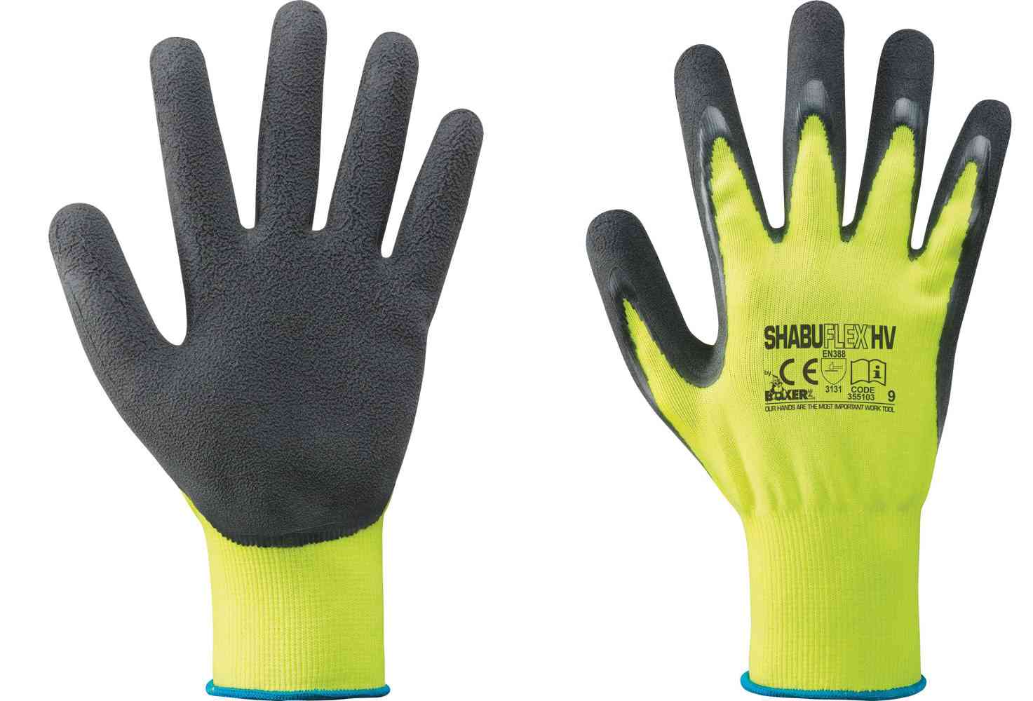 12,0 PA Di GUANTI NYLON/LATTICE GIALLO FLUO/NERO TG.10