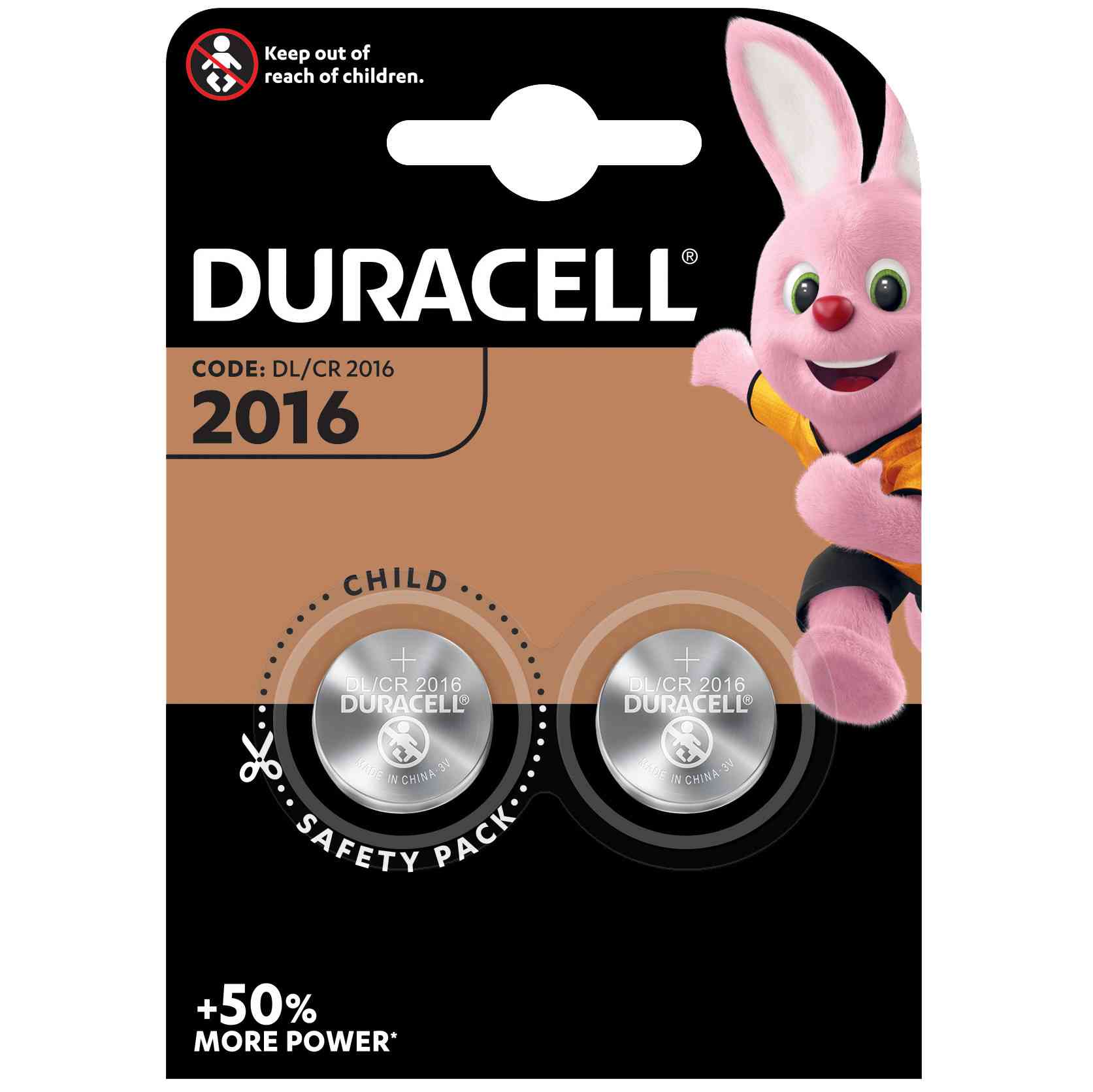 10,0 BL Di DURACELL BATTERIA A BOTTONE CR2016 BL.2PZ