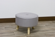 1 PZ Di POUFF TESS./LEGNO DIAM.CM.50X36H GRIGIO MAGNU