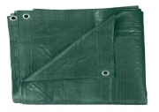 4,0 PZ Di TELONE PE PESANTE C/OCCHIOLI 110 G VERDE  4 X  4 M
