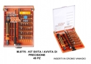 1,0 PZ Di POGGI M8775 KIT SVITA AVVITA DI PRECISIONE 45 PZ
