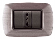 10,0 PZ Di PLACCA LIFE MOD. LIVING PLAST.ACCIAIO SAT. 3P