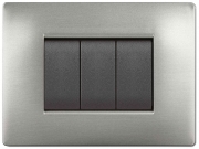 1,0 PZ Di PLACCA LIFE Q MOD.LIVING PLAS.ACCIAIO SAT. 4P