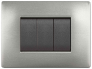 1,0 PZ Di PLACCA LIFE Q MOD.LIVING PLAS.ACCIAIO SAT. 7P