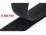 5 METRI NASTRO VELCRO ADESIVO NERO STRAPPO CHIUSURA FISSAGGIO MASCHIO FEMMINA