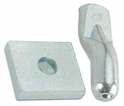 5,0 BS Di BS PIASTRA CON PERNO PER CARDINE D 20 MM ACC ZIN
