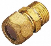 10,0 PZ Di RACCORDO OTTONE DIRITTO BICONO M/GAS 10X1/2