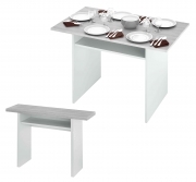 1 PZ Di KIT TAVOLO CONSOLLE 35/70X120XH75 CM BIANCO CEME