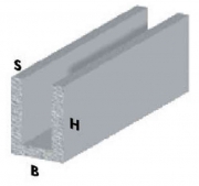 5,0 PZ Di PROFILO ARGENTO H.200 CM CANALINO U 10X10X1 MM*