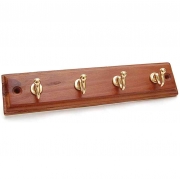 5,0 PZ Di APPENDIABITI HOLZ 4 POSTI 235X50 MM NOCE ORO