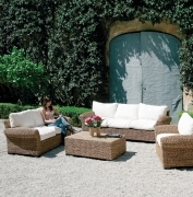 1 PZ Di DIVANO LUNA IN ABACA 3 POSTI C/CUSCINO ECRU