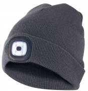 6 PZ Di BERRETTO INVERNALE CON LUCE LED GRIGIO SCURO