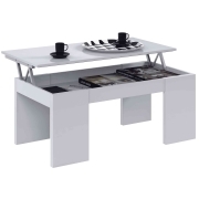 1 PZ Di KIT TAVOLO CAFF ELEV.50X100X43/54H BIANCO LUC.