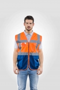 1,0 PZ Di GILET ALTA VISIBILIT ARANCIO/BLU TG. XL
