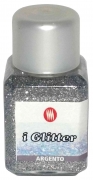 6,0 PZ Di GLITTER POLVERE GR.25 COLORE ARGENTO