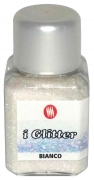 6,0 PZ Di GLITTER POLVERE GR.25 COLORE BIANCO IRIDESC.