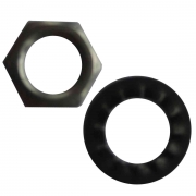 1,0 BL Di SET 4 RONDELLE ZIGRINATE + 4 DADI X TUBO FIL.