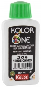 12,0 PZ Di COLORANTE KOLOR ONE ML.20 N.206 VERDE CHIARO