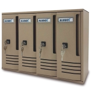 1,0 PZ Di CASSETTA POSTALE ALUBOX CUBO C4 42X17,5X30 SABBIA