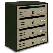 1,0 PZ Di CASSETTA POSTALE ALUBOX CUBO/R 4 38,5X25X43 SABBIA