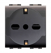 6,0 PZ Di LIFE ART.4050 PRESA BIPASSO/SCHUKO NERO