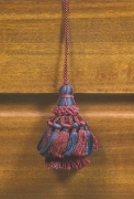 6,0 PZ Di FIOCCO PER CHIAVI CM.9 BLU E BORDO