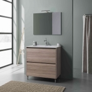1,0 PZ Di MOBILE BAGNO LISBONA 2 ANTE 80 ROVERE FUMO