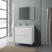 1,0 PZ Di MOBILE BAGNO LISBONA 2 ANTE 80 ROVERE BIANCO