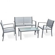 1,0 PZ Di SALOTTO SANTIAGO 4 PZ ACCIAIO TORTORA