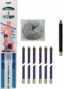 1,0 PZ Di KIT SPAZZACAMINO ASTE 8,60 M+MOLLA+SCOVOLO D 25 CM