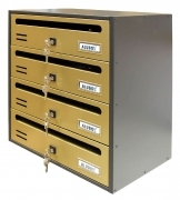1,0 PZ Di CASSETTA POSTALE ALUBOX CUBO/R 4 38,5X25X43 ORO