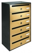 1,0 PZ Di CASSETTA POSTALE ALUBOX CUBO/R 6 38,5X25X63 ORO