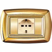 10,0 PZ Di TONDO PLACCA MOD.MAGIC PLAST.1P.SCHUKO ORO