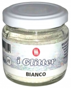 6,0 PZ Di GLITTER POLVERE GR.50 COLORE BIANCO IRIDESC.