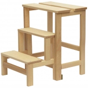 1,0 PZ Di SGABELLO LEGNO A 3 GRADINI CON RIBALTA