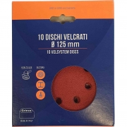 1,0 CF Di DISCO ABRASIVO VELCRO 8 FORI D 125 MM GR  80 CF 10