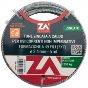 1,0 PZ Di CAVETTO ACCIAIO ZINCATO ANTIGIRO 133F D 4   25 M