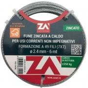 1,0 PZ Di CAVETTO ACCIAIO ZINCATO ANTIGIRO 133F D 6   25 M