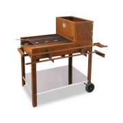 1,0 PZ Di BARBECUE A LEGNA FLIPPER 45X50 CM CORTEN