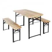 1,0 PZ Di SET BIRRERIA C/PANCHE LEGNO/METALLO 200X80X76CM