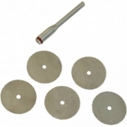 Set 5 lame dischi HSS taglio x mini trapano smerigliatrice a stelo tipo dremel