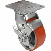1,0 PZ Di RUOTA POLIURETANO D 125X32 PIASTRA GIREV FRENO EXP