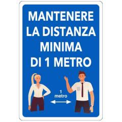 1,0 PZ Di ETIC.ADES.30X20 MANTENERE DIST. MINIM. DI 1MT