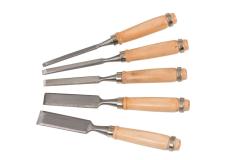 1,0 CF Di CONF. 5 SCALPELLI PER FALEGNAME MANICO LEGNO