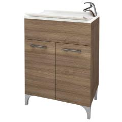 1,0 PZ Di LAVATOIO LEGNO 60X50 CM ROVERE FUMO