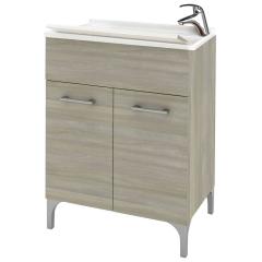 1,0 PZ Di LAVATOIO LEGNO 60X50 CM ROVERE GRIGIO