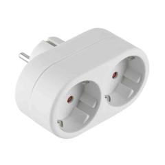 1,0 PZ Di ADATTATORE SPINA SCHUKO A  2 PRESA SCHUKO FRONTALI