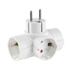 1,0 PZ Di ADATTATORE SPINA SCHUKO A  3 PRESA SCHUKO